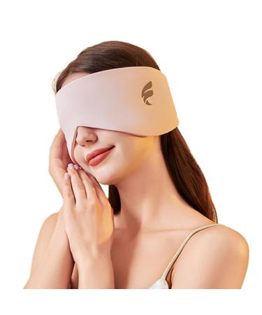 Sleep Mask Soft Pressure Free Double-sided Eye Cover for Nap Sleeping Travel for Women Men Oversized Blindfold Light Blocking Eye Mask for Sleeping with Adjustable Band (Pink)