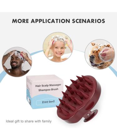 FREATECCH CHRECK Massage Brush - Wet & Dry Shampoo Brush for Peeling Head Massage & Hair Growth - Silicone Hair Root Care - Classic Red - Buy Online on GoSupps.com