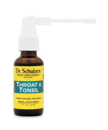 Dr. Schulze s Throat & Tonsil | Cool Soothe & Protect | Herbal Supplement | Vegan & Kosher | Powerful & Effective | Easy Spray Nozzle | 1 oz Bottle 1 Fl Oz (Pack of 1)