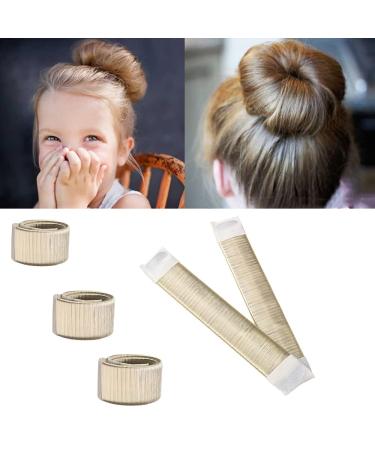 Aisonbo Hair Bun Maker, Size 5.9 inch Magic Bun Shaper Donut Hair Styling for Kids Curler Roller Dish Headbands,3 Pack,Blonde