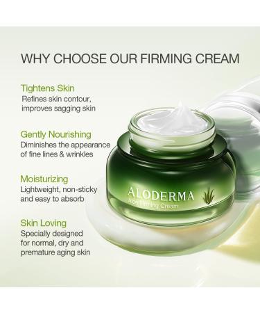 Aloderma Aloe Firming Face Cream | 67% Organic Aloe Vera | Anti-Aging Face & Neck Cream with Vitamin E | Natural Skin Renewal | 1.7oz - Buy Online on GoSupps.com