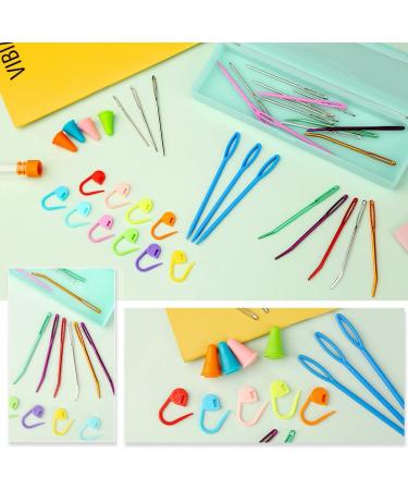 Set of 23 Large-Eye Blunt Needles for Yarn Knitting and Sewing | Includes Bent Tip Tapestry Needles and Colorful Safety Lacing Needles with Storage Box - Buy Online on GoSupps.com
