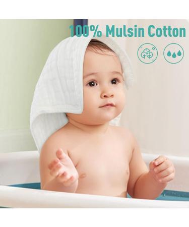 YOOFOSS 10-Pack 100% Cotton Mulltche Mullwindeln - 27x50 cm Washable Spitting Towels & Diapers for Newborns - Absorbent Gray Gradient - Buy Online on GoSupps.com