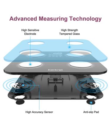 Kainkript Body Weight Scale with BMI, Heart Rate, Water & Muscle Measurement - 400lb Bluetooth Scale - Buy Online on GoSupps.com