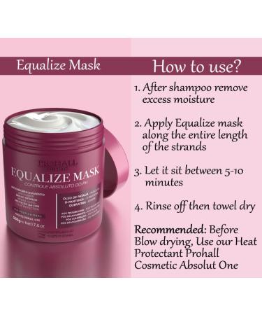 Prohall Cosmetic Equalize Hair Mask - pH Stabilizing Treatment for Dry, Damaged, Color-Treated, Keratin- Treated & Bleached Blonde Hair - Buy Online on GoSupps.com