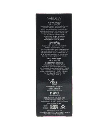 Yardley London Cherry Blossom and Peach Eau de Toilette50ml Cherry Blossom & Peach 1.7 Fl Oz (Pack of 1) - Buy Online on GoSupps.com