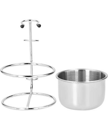 Demeras Stainless Steel Shaving Stand and Bowl Set - 16x11x10 Metal Shaving Brush & Soap Holder - Premium Grooming Accessories for Men - Buy Online on GoSupps.com