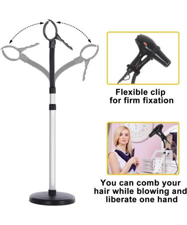 Erytlly 360-Degree Adjustable Hands-Free Metal Hair Dryer Stand & Holder | Perfect for Bathroom Vanity & Makeup Room - International Shipping Available - Buy Online on GoSupps.com