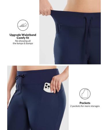 Baleaf Women's Plus Size High Waist Capri Pants | Pull-On with Pockets | Summer Navy XX-Large - Buy Online on GoSupps.com
