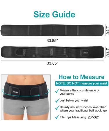 Backtour SI Belt Sacroiliac Hip Brace for Women and Men - Adjustable Lower Back Support Brace for Hip Pain - Breathable Anti-Slip SI Joint Hip Belt - Fits Hip Size 26-32 Petite - Buy Online on GoSupps.com