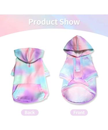 Tie Dye Dog Hoodie for Small Medium Pets - Soft & Breathable Pet Sweatshirt with Pocket - Colorful X-Large Hooded Coat - Buy Online on GoSupps.com