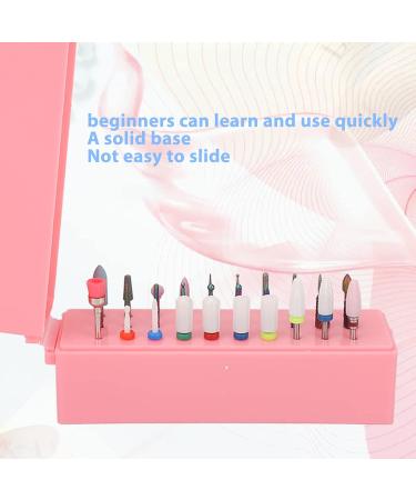 HURRISE Nail Bits Displayer Organizer Nail Drill Bits Holder 30 Holes Drill Bit Holder For Nails Display Organizer Dustproof Cover Mini Nail Bits Holder with Storage Box - Buy Online on GoSupps.com