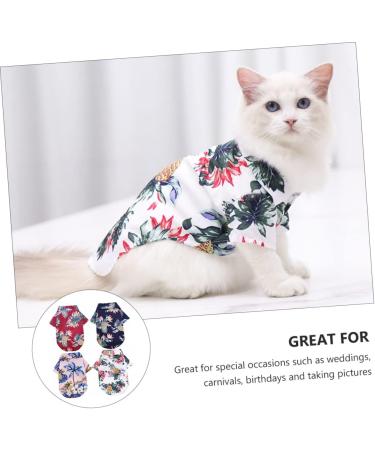 Buy Nusitou 4-Piece Pineapple Summer Pet Shirt Set for Dogs | Stylish Hawaiian Costumes for Golden Retrievers & Small Breeds - XS - Buy Online on GoSupps.com