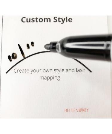 BELLEMORY Lash Mapping Chart for Eyelash Extension Training - Beginner Practice Chart with Curl and Diameter Guide - 1 PC - Buy Online on GoSupps.com
