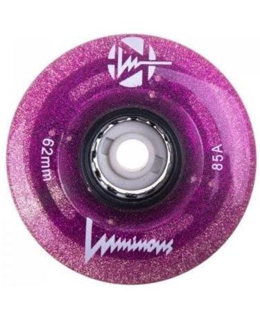 Luminous LED Quad Roller Skate Outdoor Wheels (4 Pack, 62mm x 30mm/85A) Purple Haze