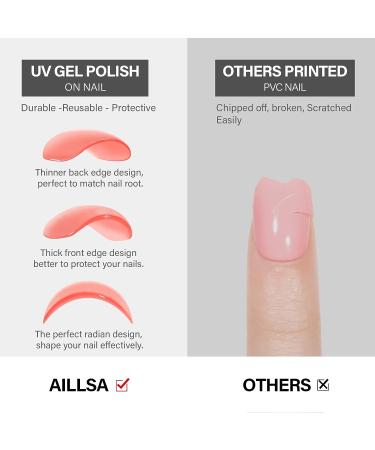 AILLSA Press on Nails Short - Soft Gel Square Fake Nails Kit | 15 Sizes, 30 Pcs, Lightweight & Comfortable | Reusable Glue On Nails | Mothers Day Gift - Cherry Pink - Buy Online on GoSupps.com