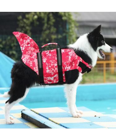 Buy EMUST Shark Dog Life Jacket - Pink Camouflage Vest for Medium Dogs | Safe & Stylish Floating Gear - Buy Online on GoSupps.com