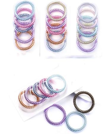 20 Pieces Spiral Elastic Hair Ties - Colorful Telephone Cable Ponytail Holders for Women | Stretchy Hair Bands for Durable Hold - Buy Online on GoSupps.com