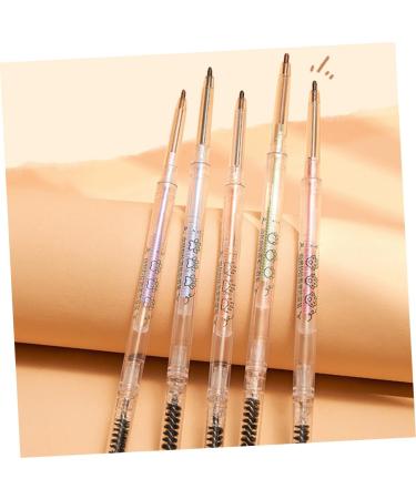 SOESFOUFU 5pcs Brown Eyebrow Pencil Eyebrow Pens Brow Pencils with Brush Hair Double Bun Makeup Tools Plastic - Buy Online on GoSupps.com