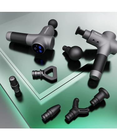 Massage Gun Deep Tissue 20 Speeds & 6 Interchangeable Heads Percussion Massager for Athletes Pain Relief - Space Gray - Buy Online on GoSupps.com