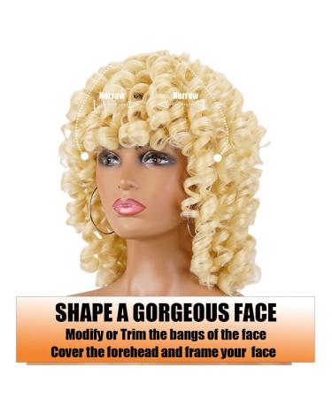 PHOENIXFLY Short Loose Curly Wig | Heat Resistant Synthetic Afro Wig for Women | Blonde/613 - Buy Online on GoSupps.com
