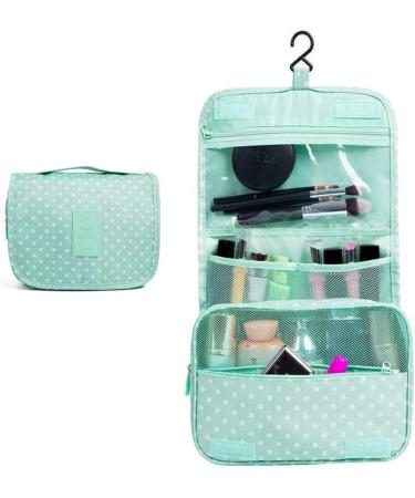 Sechunk Waterproof Travel Toiletry Bag | Green Dot Hanging Cosmetic Makeup Organizer for Women - Buy Online on GoSupps.com