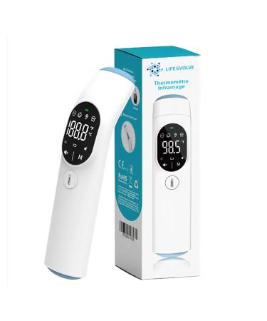LIFE EVOLVE 20F 4 in 1 MULTIFUNCTIONAL Infrared Medical Thermometer: FOREHEAD EAR for all ages (baby child a