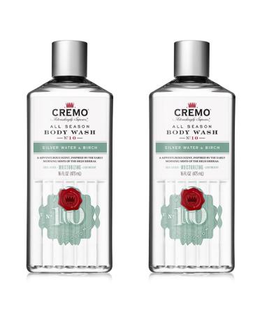 Cremo Rich-Lathering Silver Water & Birch Body Wash, A Revitalizing Combination of Glacier-Fed Streams and White Birch 16 Fl Oz (2-Pack) Silver Water & Birch 2 Count (Pack of 1)