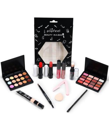 RoseFlower 12 Pcs Professional Makeup Set with Gift Bag - Full Cosmetics Starter Kit for Women | Concealer, Eyeshadow, Lipstick, Blush Palette - Ideal Birthday & Xmas Gift - Buy Online on GoSupps.com
