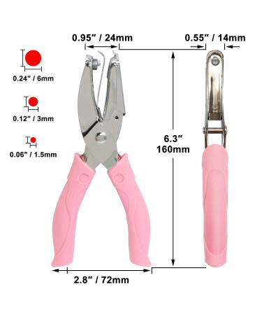 CheeMuii 3 Pieces Metal Handheld Paper Punch Single-Hole Tag Punch Set with Plastic Handle for Circle Holes for DIY Craft Tag Silver - Buy Online on GoSupps.com
