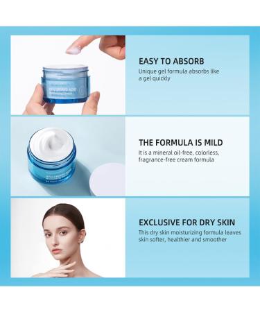 Hyaluronic Acid Hydrating Face Cream Moisturiser Face Moisturizer for Women Essence Face Cream Moisturiser Face Women Reduce Redness & Dryness For Body & Hands Non-Greasy - Buy Online on GoSupps.com