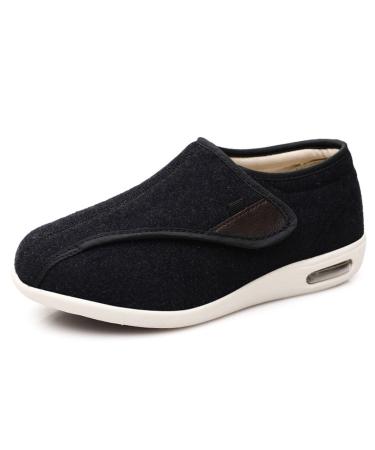 Diabetic Shoes for Women Wide Width Comfortable Fertilizer Diabetic Slippers for Men Unisex Air Cushion Slip On Walking Shoes Orthopedic Diabetic Walking Shoes 9.5 Black