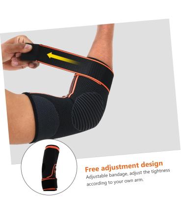 Milisten Elbow Protector Compression Sleeve - Elbow Guard Pads for Arm Support (Orange) | International Shipping Available - Buy Online on GoSupps.com