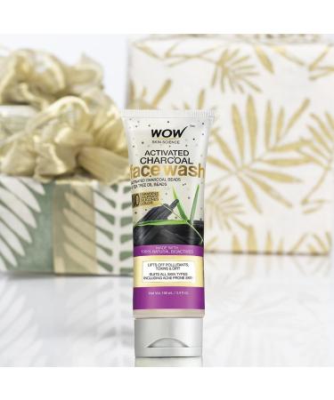 WOW Skin Science Activated Charcoal Face Wash - Deep Cleanser for All Skin Types | Acne Treatment Pore Minimizer | Sulfate & Paraben Free | 100ml - Buy Online on GoSupps.com