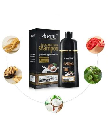 Permanent Hair Color Shampoo with Natural Coconut Oil - Long Lasting Black Hair Dye for International Shipping - Buy Online on GoSupps.com