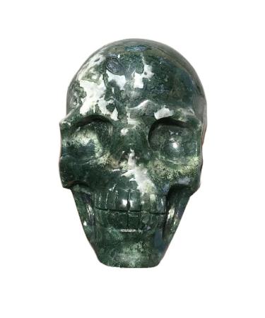 Natural Moss Agate Crystal Skull (Size : 300-400g)