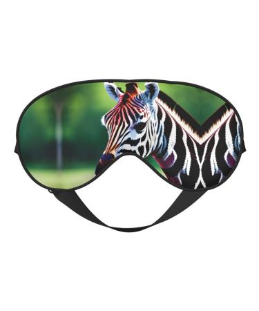 SSIMOO Zebra and Giraffe Print Double-Sided Eye Mask Soft and Light Blocking for Enhancing Sleep Quality Black