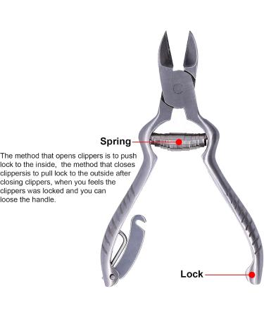 Toe Nail Clippers Stainless Steel Nail Clipper for Thick & Ingrown Toenails Effective Pedicure Cutter with Locking Clasp Family & Professional Use - Buy Online on GoSupps.com
