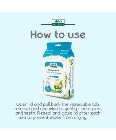 Aleva Naturals Bamboo Baby Wipes for Teeth & Gums - 30 Count - Buy Online on GoSupps.com