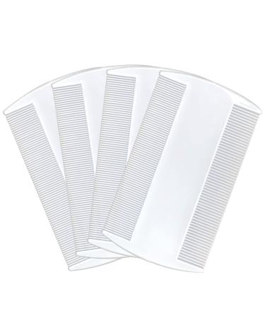 FTONOM5 4PCS Lice Comb for Lice Removal Head Lice Combs for Kids Durable Double Sided Nit Detection for Kids Adults and Pets Adults White