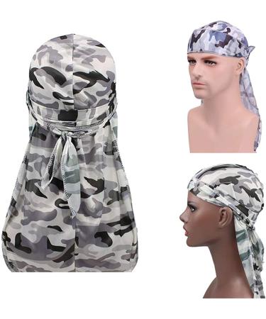 Premium Military Camouflage Silky Durags (3-Pack) - Long Tail Doo Rag for 360 Waves Men - Buy Online on GoSupps.com