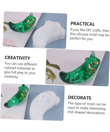 STOBOK 2 Pcs Green Pepper Mold Toilet Diy Resin Casting Chili 3d Crystal Tray White Whitex2pcs 8.5X3.8X1.7CMx2pcs - Buy Online on GoSupps.com