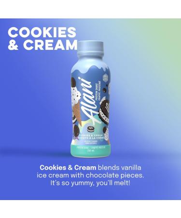 Alani Nu Protein Shake Ready to Drink Naturally Flavored Gluten Free Only 140 Calories with 20g Protein per 355mL bottle (Cookies & Cream 12 Pack) - Buy Online on GoSupps.com