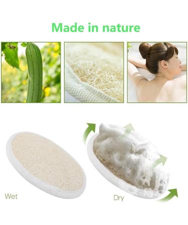 Natural Luffa Sponge Set (6 Pieces) - Perfect for Bathing Spa & Showers | Eco-Friendly Exfoliating Pads for Men & Women - Buy Online on GoSupps.com