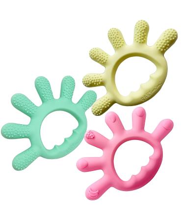 Organic Baby Teether Toy - Finger-Shaped Silicone Teether for Teething Relief - Pastel-Colored Fruit Design - BPA Free - Buy Online on GoSupps.com