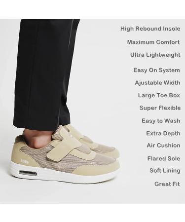 KWUKOTY Women's Diabetic Shoes | Adjustable Lace-Free Sneakers for Plantar Fasciitis/Edema | Wide Size 6.5-10 (Black) - Buy Online on GoSupps.com