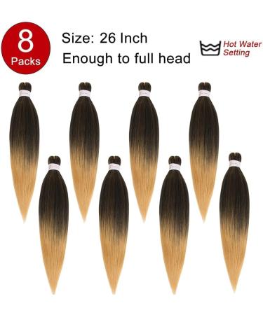 Xtrend EZ Braids 8Packs Pre-Stretched Easy Braiding Hair Extensions for Box Braids Hair 20 Inch Ombre Blonde Hot Water Setting Synthetic Fiber Hair Extensions T27# 20 Inch (Pack of 8) T27# - Buy Online on GoSupps.com