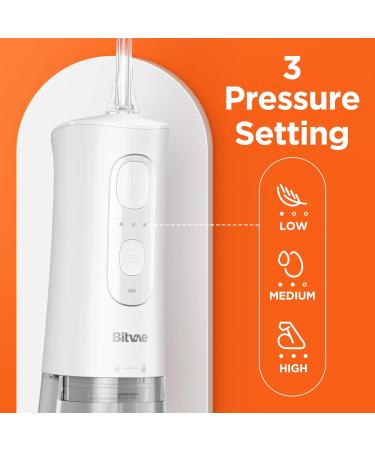 Bitvae Wireless Mouth Shower - 3 Cleaning Modes 6 Tips Waterproof Design 40 Days Use - Portable 260ml Oral Care Solution in Ice White - Buy Online on GoSupps.com