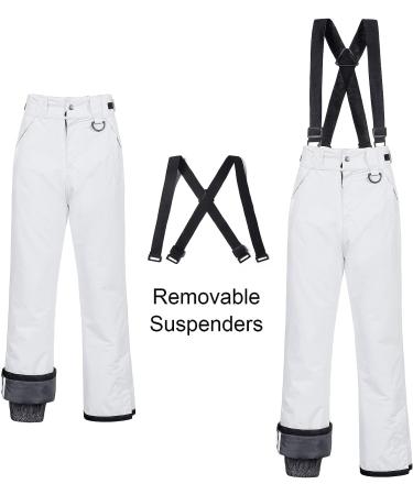 CREATMO US Women's Waterproof Insulated Snow Pants Ski Bibs - Medium White - Buy Online on GoSupps.com