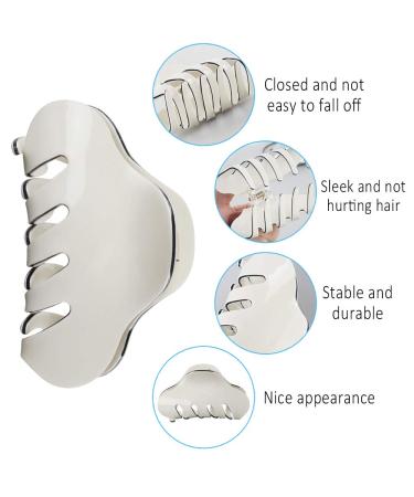Acrylic Hair Claw Clips - 4 Solid Color Set for Women | Stable Hair Clips in Beige & Black - Shop Internationally - Buy Online on GoSupps.com